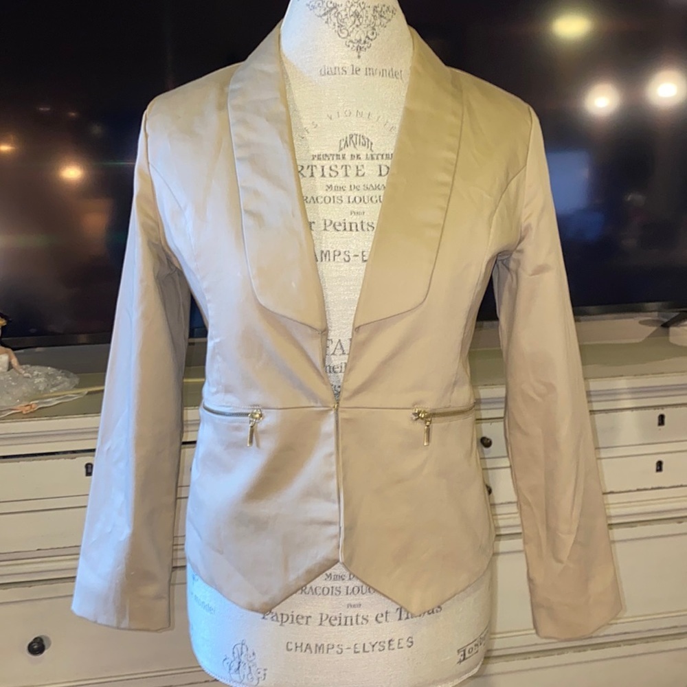 Metaphor Petite tan khaki women’s blazer jacket 6P​​